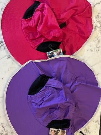 Wide brim hats with extra stiff peak
