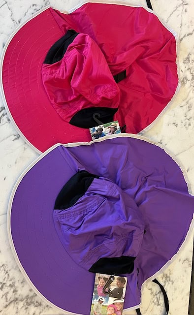 Wide brim hats with extra stiff peak