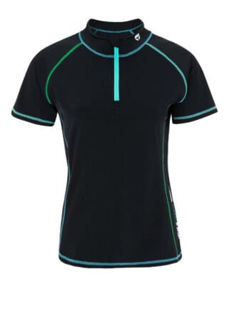 Short Sleeve Swim Shirt With Short Zipper at Front #255
