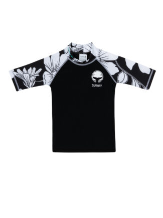 Girls Swim Shirt Black and White
